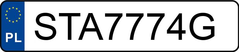 Numer rejestracyjny STA 7774G posiada TOYOTA TOYOTA COROLLA - STA7774G