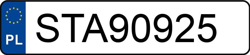 Numer rejestracyjny STA 90925 posiada RENAULT TRAFIC - STA90925