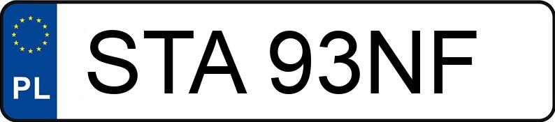 Numer rejestracyjny STA 93NF posiada VOLKSWAGEN POLO - STA93NF