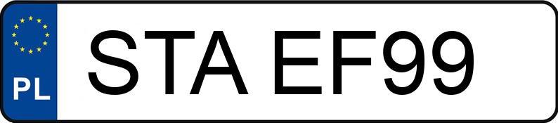 Numer rejestracyjny STA EF99 posiada MERCEDES-BENZ CLK 200 - STAEF99