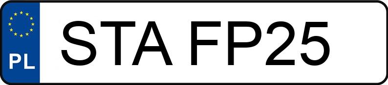 Numer rejestracyjny STA FP25 posiada FORD FOCUS - STAFP25