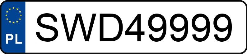 Numer rejestracyjny SWD 49999 posiada VOLKSWAGEN GOLF - SWD49999