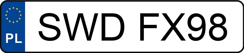 Numer rejestracyjny SWD FX98 posiada HONDA CIVIC - SWDFX98