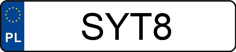 Numer rejestracyjny SYT 8 posiada DODGE DURANGO - SYT8