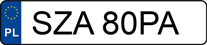 Numer rejestracyjny SZA 80PA posiada VOLVO S60 - SZA80PA