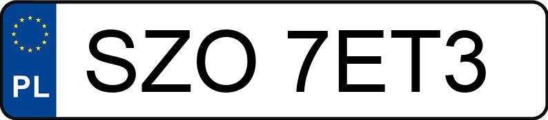 Numer rejestracyjny SZO 7ET3 posiada AUDI A3 2.0 TDi MR`06 E4 8P Ambiente - SZO7ET3 Numer rejestracyjny SZO 7ET3 posiada AUDI A3 2.0 TDi MR`06 E4 8P Ambiente - SZO7ET3