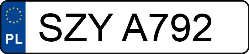 Numer rejestracyjny SZY A792 posiada FIAT Uno 45 Kat. MR`90 ie Fire - SZYA792