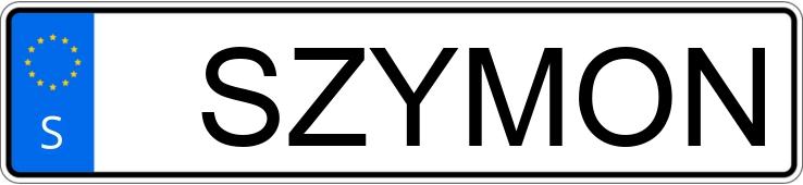 Numer rejestracyjny SZYMON posiada  