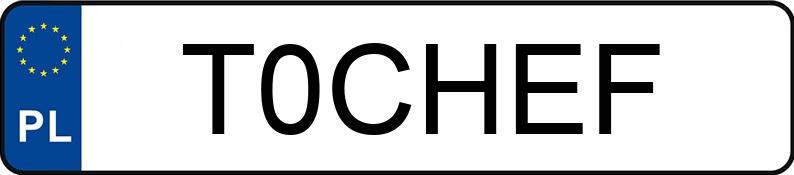 Numer rejestracyjny T0CHEF posiada MG MG HS