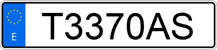 O número de registro T3370AS tem FORD ESCORT