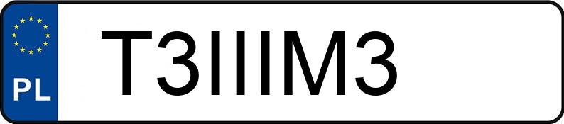 Numer rejestracyjny T3IIIM3 posiada BMW M 3 3.2 Kat. E36 M 3 3.2 Kat. E36
