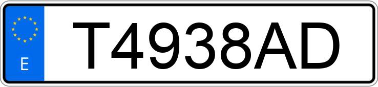 Numer rejestracyjny T4938AD posiada VOLKSWAGEN GOLF