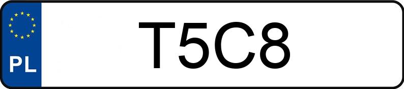 Numer rejestracyjny T5C8 posiada CHEVROLET CORVETTE