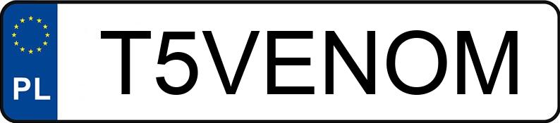 Numer rejestracyjny T5VENOM posiada AUDI A5