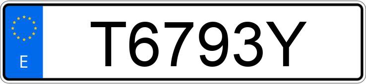 Numer rejestracyjny T6793Y posiada CITROEN AX