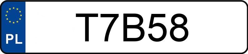 Registreringsnummeret T7B58 har BMW 340i MR`16 E6 F30 xDrive M Sport