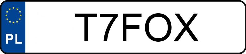 Numer rejestracyjny T7FOX posiada BMW 328i MR`12 E5 F30 328i MR`12 E5 F30