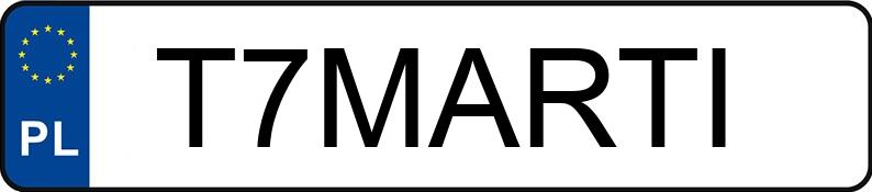 Numer rejestracyjny T7MARTI posiada BMW 316 Diesel MR`12 E5 F30 316 Diesel MR`12 E5 F30