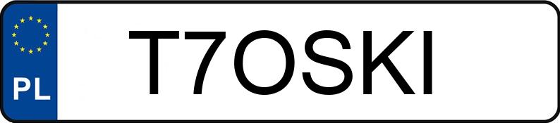 Numer rejestracyjny T7OSKI posiada BMW 328D