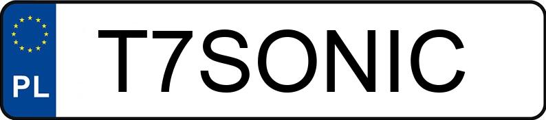 Numer rejestracyjny T7SONIC posiada ALFA ROMEO GIULIA