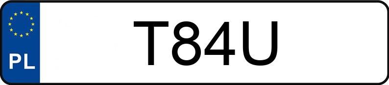 Numer rejestracyjny T84U posiada AUDI A8 QUATTRO Numer rejestracyjny T84U posiada AUDI A8 QUATTRO