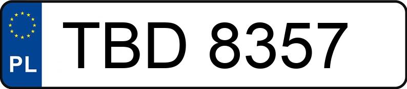 Numer rejestracyjny TBD8357 posiada FSO 125p Rapid