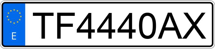 Le numéro d’enregistrement TF4440AX a SEAT TERRA