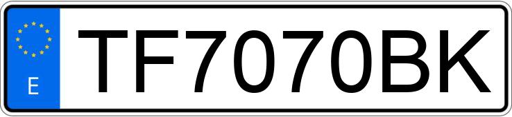 Numer rejestracyjny TF7070BK posiada VOLKSWAGEN GOLF