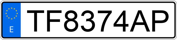 Le numéro d’enregistrement TF8374AP a TOYOTA COROLLA Le numéro d’enregistrement TF8374AP a TOYOTA COROLLA