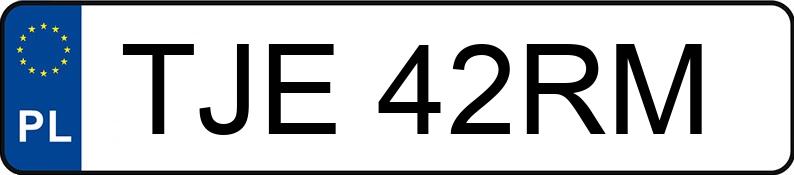 Numer rejestracyjny TJE 42RM posiada VOLKSWAGEN GOLF - TJE42RM