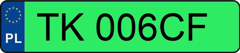 Numer rejestracyjny TK 006CF posiada AUDI E-TRON GT - TK006CF