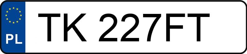 Numer rejestracyjny TK 227FT posiada TOYOTA TOYOTA COROLLA ZE1EE(EU,M) - TK227FT