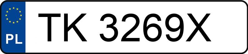 Numer rejestracyjny TK 3269X posiada RENAULT LAGUNA - TK3269X