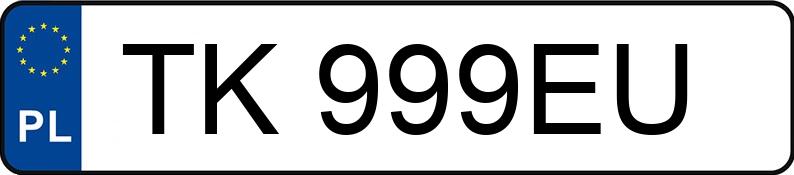 Numer rejestracyjny TK 999EU posiada NISSAN JUKE - TK999EU