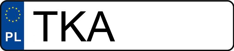 Placa de matrícula polaca característica distintiva TKA