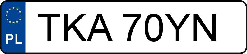 Numer rejestracyjny TKA 70YN posiada AUDI A3 LIMOUSINE - TKA70YN