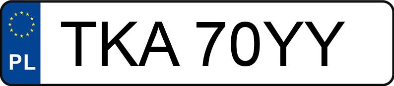 Numer rejestracyjny TKA 70YY posiada AUDI A3 1.8 TFSI MR`12 E5 8V Ambition - TKA70YY