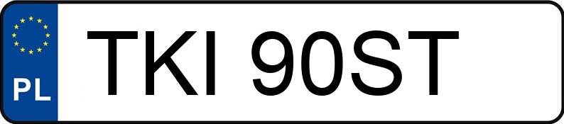 Numer rejestracyjny TKI 90ST posiada PEUGEOT 405 1.9 KAT - TKI90ST