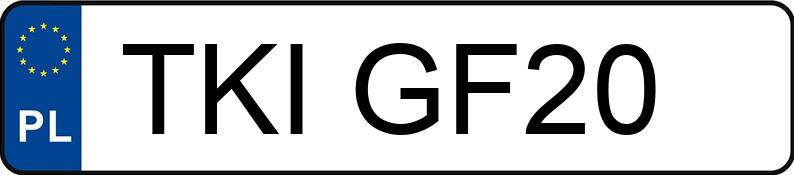 Numer rejestracyjny TKI GF20 posiada OPEL MERIVA - TKIGF20
