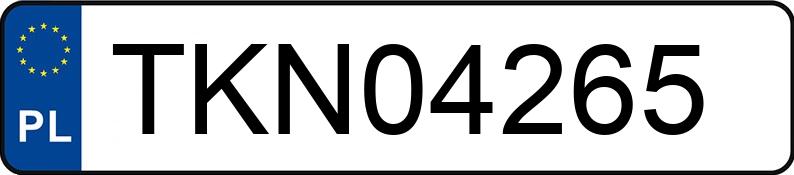 Numer rejestracyjny TKN 04265 posiada VOLKSWAGEN TRANSPORTER - TKN04265