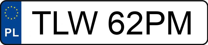 Numer rejestracyjny TLW62PM posiada  