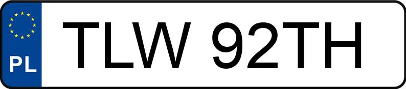O número de registro TLW 92TH tem BMW 525 Diesel MR`03 E3 E60 525 Diesel MR`03 E3 E60 - TLW92TH