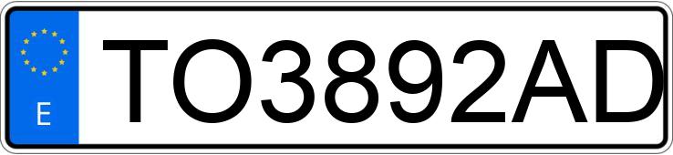 Il numero di registrazione TO3892AD ha TOYOTA COROLLA