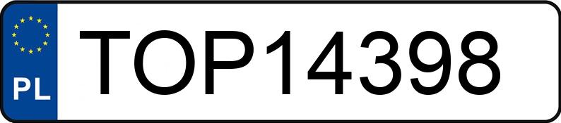 Реєстраційний номер TOP 14398 має OPEL Astra Classic II 1.6 MR`04 E4 Astra Classic II 1.6 MR`04 E4 - TOP14398