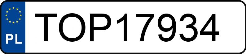 Pirat drogowy w pojeździe o numerach rejestracyjnych TOP17934