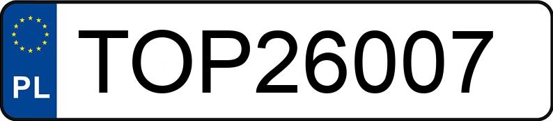 Numer rejestracyjny TOP 26007 posiada SOLOMON  - TOP26007