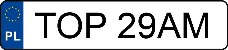 Numer rejestracyjny TOP 29AM posiada VOLKSWAGEN  - TOP29AM