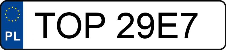 Numer rejestracyjny TOP 29E7 posiada KTM Sportowe RC 125 - TOP29E7