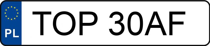 Numer rejestracyjny TOP 30AF posiada VOLKSWAGEN Transporter T4 Diesel MR`96 2.6t Transporter T4 Diesel MR`96 2.6t - TOP30AF