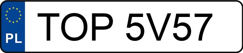 Numer rejestracyjny TOP 5V57 posiada AUDI A3 1.6 MR`09 E4 8P Ambition - TOP5V57